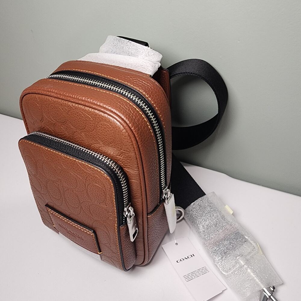 NWT Coach CDC45 Racer Sling Leather Bag Crossbody Vintage Brown - Picture 2 of 6